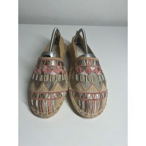 Cube Bohemian Embroidered With Beads Espadrilles NWOT Canvas Size 41 EU/ 10US